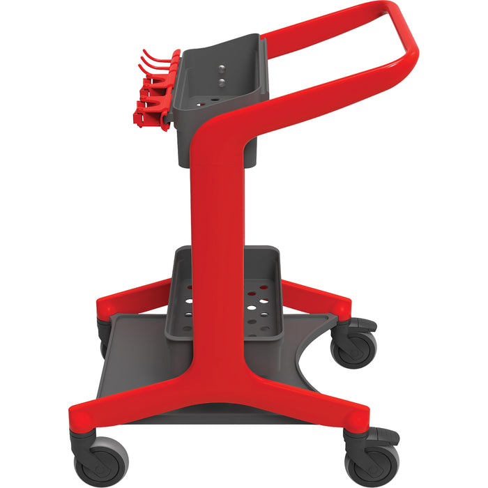 HyGo Mobile Cleaning Station, 30.7" x 20.9" x 40.6", Plastic/Stainless Steel, Red