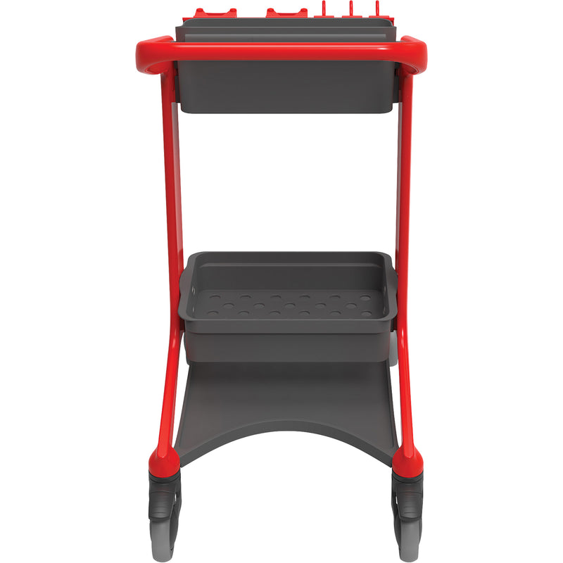 Station de nettoyage mobile HyGo, 78,7 x 53,9 x 103,9 cm, plastique/acier inoxydable, rouge