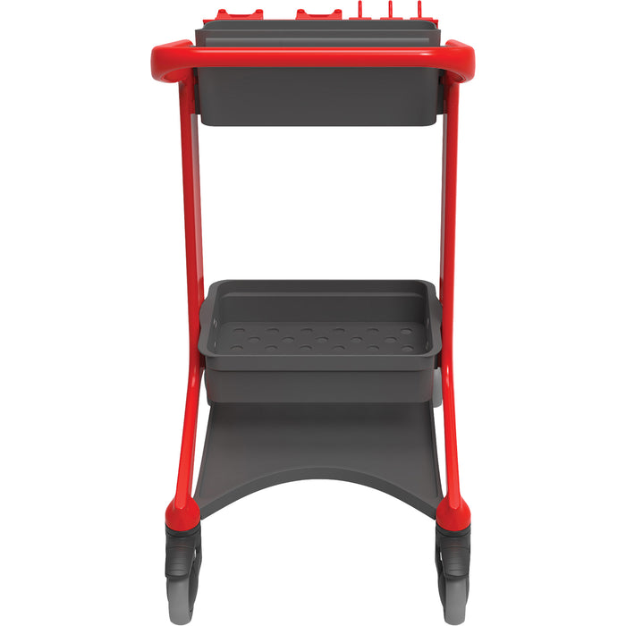 HyGo Mobile Cleaning Station, 30.7" x 20.9" x 40.6", Plastic/Stainless Steel, Red