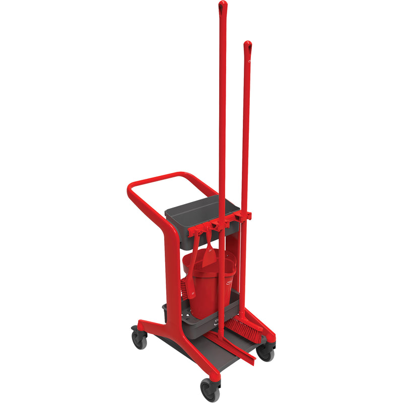 Station de nettoyage mobile HyGo, 78,7 x 53,9 x 103,9 cm, plastique/acier inoxydable, rouge