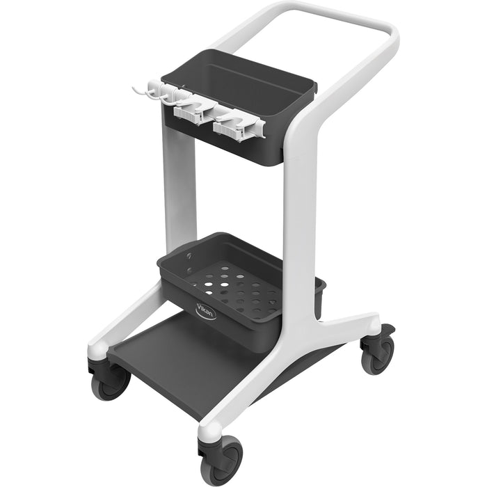 HyGo Mobile Cleaning Station, 30.7" x 20.9" x 40.6", Plastic/Stainless Steel, White