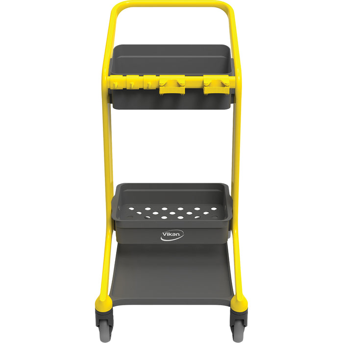 HyGo Mobile Cleaning Station, 30.7" x 20.9" x 40.6", Plastic/Stainless Steel, Yellow