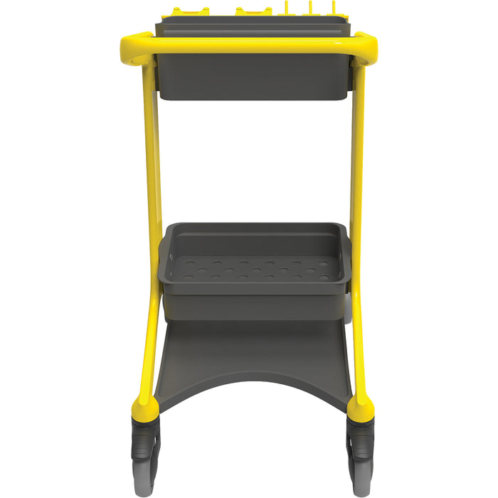 HyGo Mobile Cleaning Station, 30.7" x 20.9" x 40.6", Plastic/Stainless Steel, Yellow