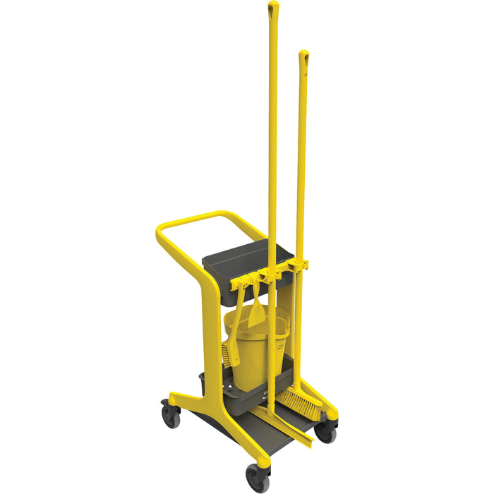 HyGo Mobile Cleaning Station, 30.7" x 20.9" x 40.6", Plastic/Stainless Steel, Yellow