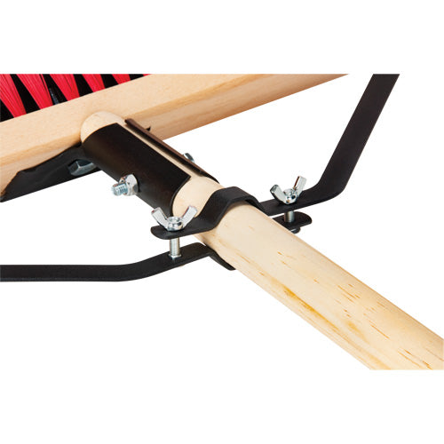 Push Broom with Braced Handle, 18", Medium, PVC Bristles