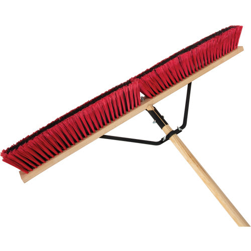 Push Broom with Braced Handle, 36", Medium, PVC Bristles