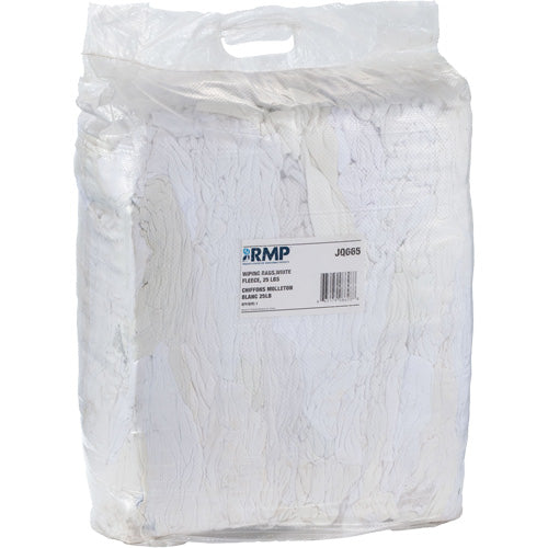 Wiper Rags, Fleece, White, 20 lbs.