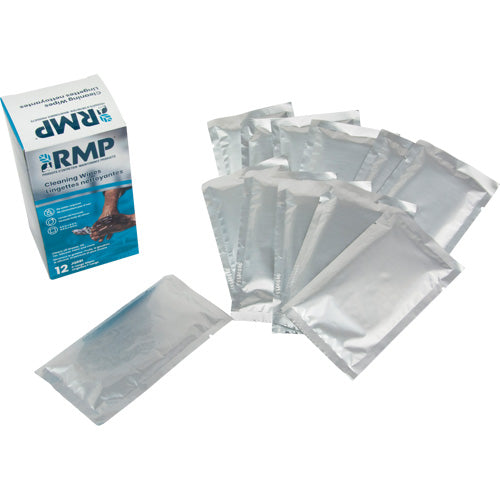 Individually Wrapped Cleaning Wipes, 12 Wipes, 8" x 9-1/2"