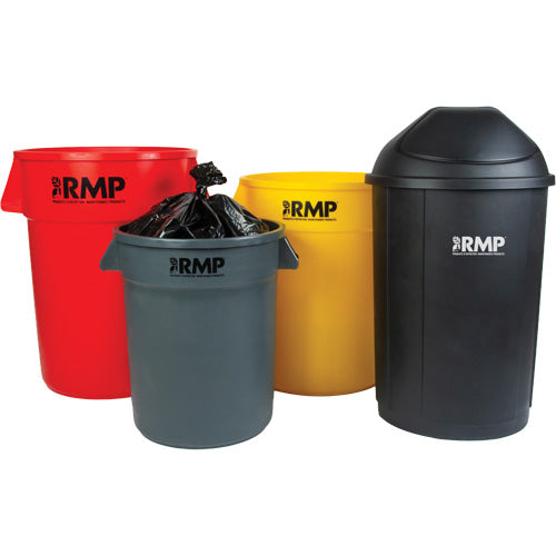Half-Round Garbage Bin, Polyethylene, 21 US gal.
