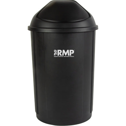 Half-Round Garbage Bin with Lid, Polyethylene, 21 US gal.