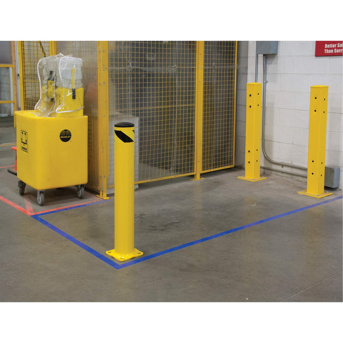 Safety Bollard, Steel, 36" H x 5-1/2" W, Yellow