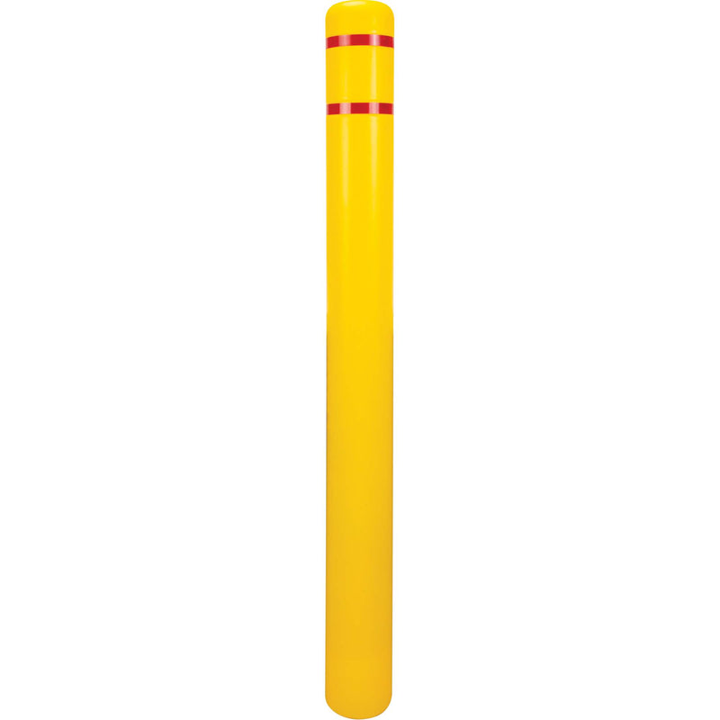 Couvercle de borne en polyéthylène, 11,4 cm de diamètre x 132 cm de longueur, rouge/jaune
