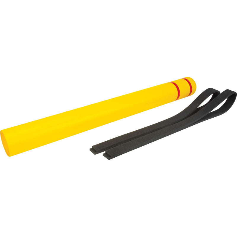 Couvercle de borne en polyéthylène, 11,4 cm de diamètre x 132 cm de longueur, rouge/jaune