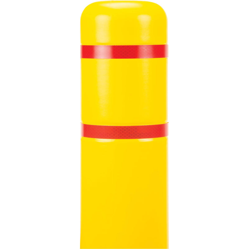 Couvercle de borne en polyéthylène, 11,4 cm de diamètre x 132 cm de longueur, rouge/jaune