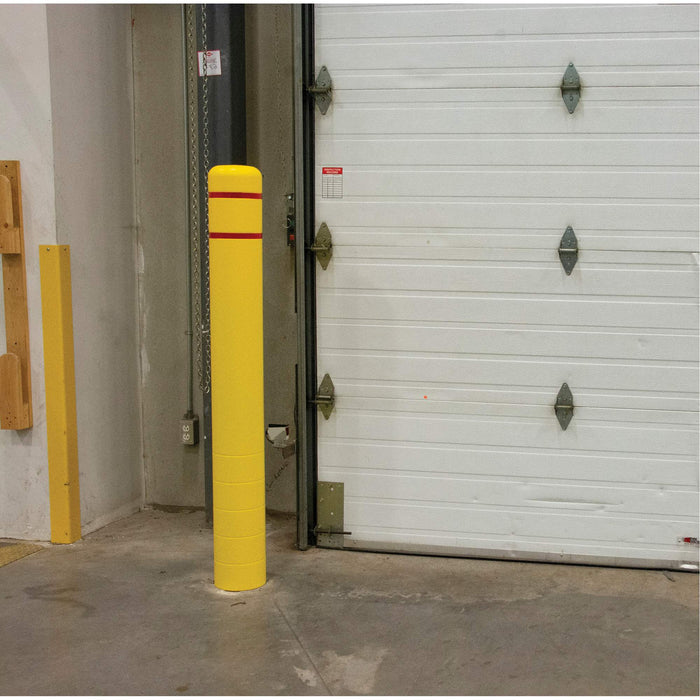 Polyethylene Bollard Cover, 4-1/2" Dia. x 52" L, Red/Yellow