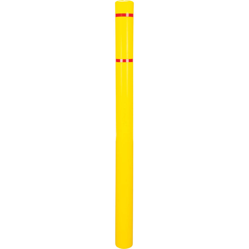 Couvercle de borne en polyéthylène, 11,4 cm de diamètre x 162,6 cm de longueur, rouge/jaune