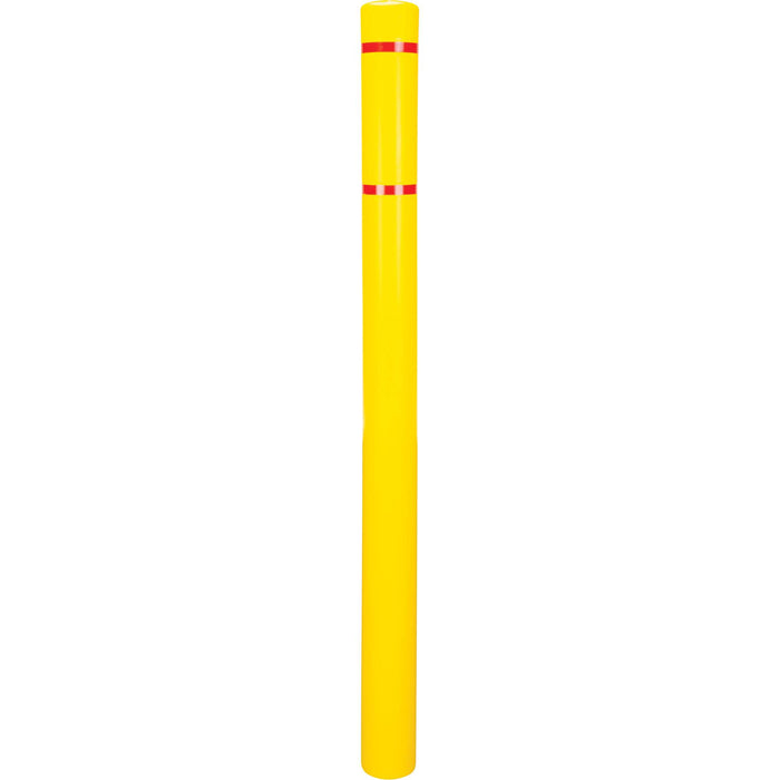 Polyethylene Bollard Cover, 4-1/2" Dia. x 64" L, Red/Yellow
