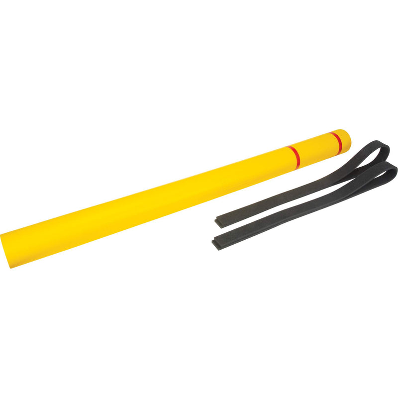 Couvercle de borne en polyéthylène, 11,4 cm de diamètre x 162,6 cm de longueur, rouge/jaune