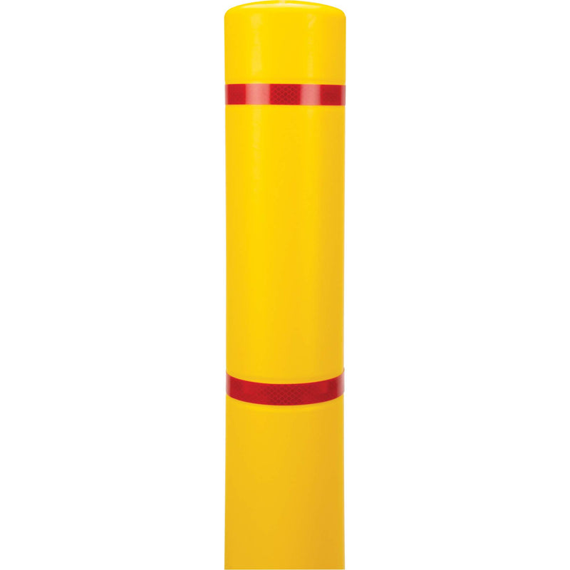 Couvercle de borne en polyéthylène, 11,4 cm de diamètre x 162,6 cm de longueur, rouge/jaune