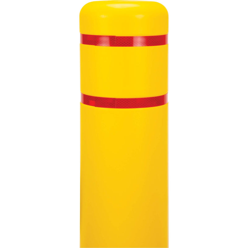Cache-borne en polyéthylène, 16,5 cm de diamètre x 132 cm de longueur, rouge/jaune