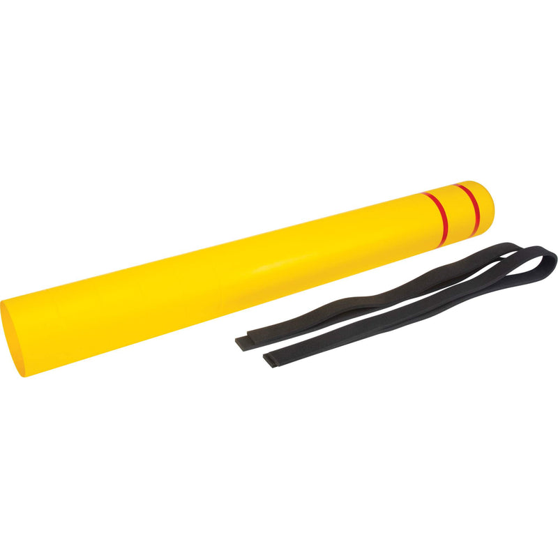 Couvercle de borne en polyéthylène, 6-5/8" de diamètre x 60" de longueur, rouge/jaune