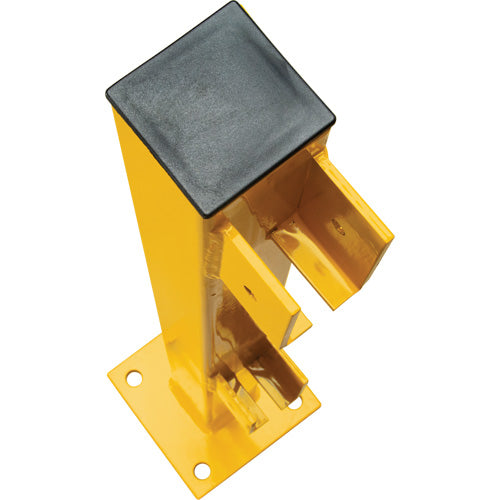 End Post for Light-Duty Guard Rails, Steel, 42" H, Safety Yellow