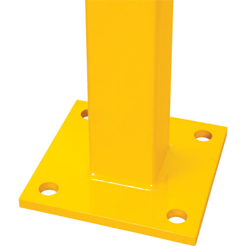 End Post for Light-Duty Guard Rails, Steel, 42" H, Safety Yellow