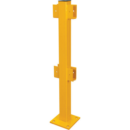 In-Line Post for Light-Duty Guard Rails, Steel, 42" H, Safety Yellow