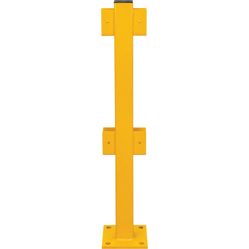 In-Line Post for Light-Duty Guard Rails, Steel, 42" H, Safety Yellow