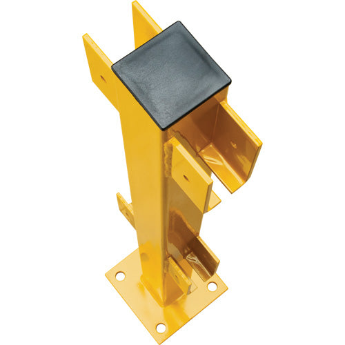 In-Line Post for Light-Duty Guard Rails, Steel, 42" H, Safety Yellow