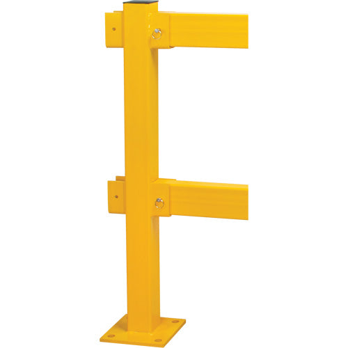 In-Line Post for Light-Duty Guard Rails, Steel, 42" H, Safety Yellow