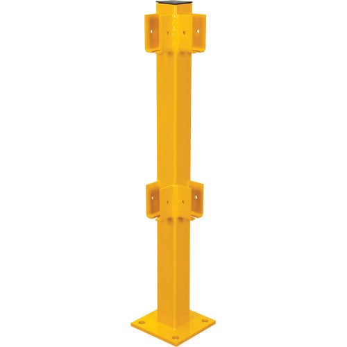 Corner Post for Light-Duty Guard Rails, Steel, 42" H, Safety Yellow