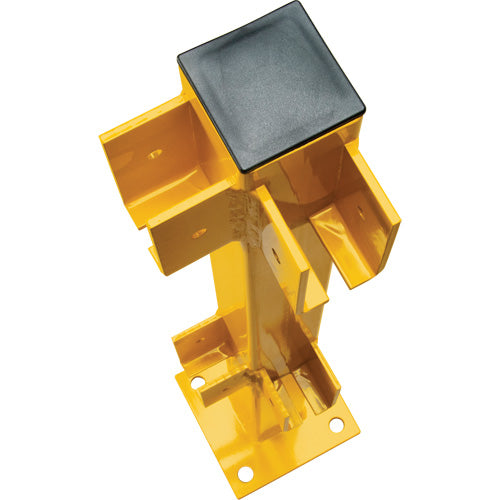 Corner Post for Light-Duty Guard Rails, Steel, 42" H, Safety Yellow