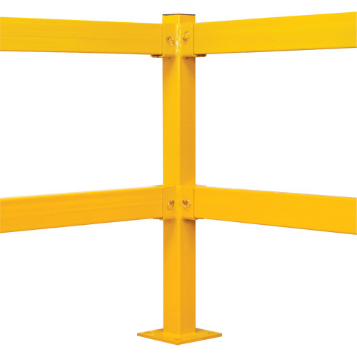 Corner Post for Light-Duty Guard Rails, Steel, 42" H, Safety Yellow