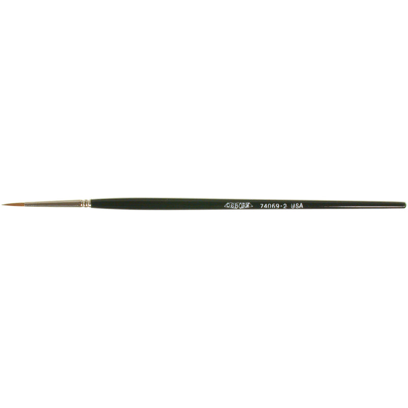 Artist Paint Brush, 3/32" Brush Width, Red Sable, Wood Handle