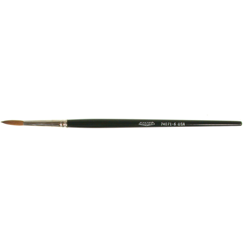 Artist Paint Brush, 5/32" Brush Width, Red Sable, Wood Handle