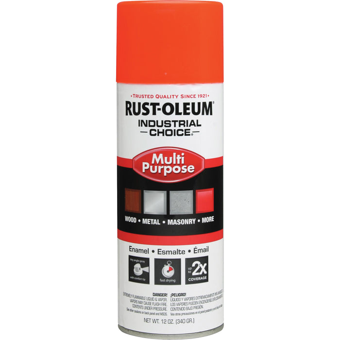 Industrial Choice® 1600 System Multi-Purpose Enamel Spray Paint, Orange, Gloss, 12 oz., Aerosol Can