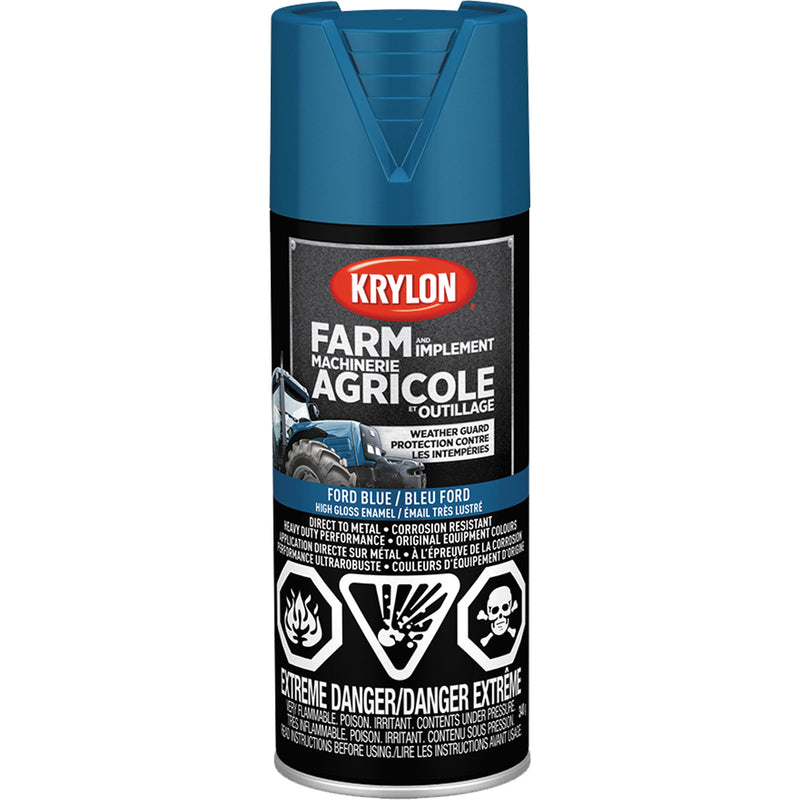 Farm & Implement Spray Paint, Ford Blue, High-Gloss, 340 g, Aerosol Can