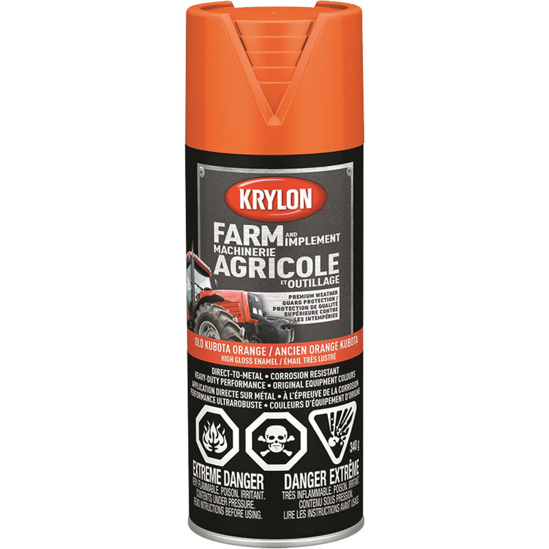 Farm & Implement Spray Paint, Old Kubota Orange, High-Gloss, 340 g, Aerosol Can