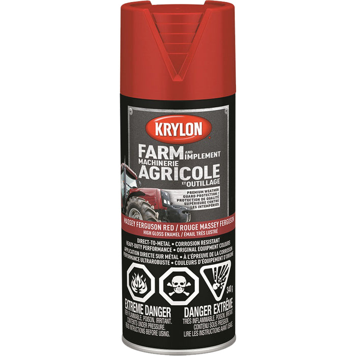 Farm & Implement Paint, Massey Ferguson Red, High-Gloss, 340 g, Aerosol Can