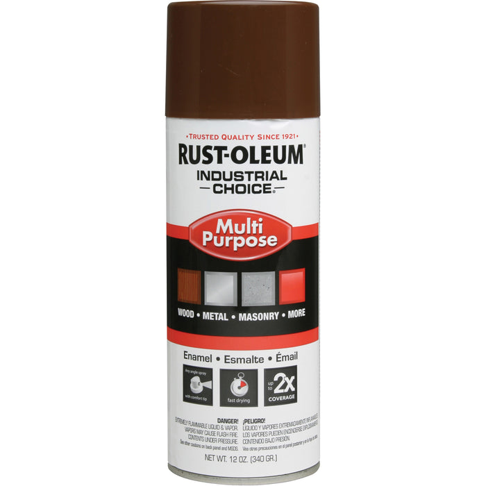 Industrial Choice® 1600 System Multi-Purpose Enamel Spray Paint, Leather Brown, Gloss, 12 oz., Aerosol Can