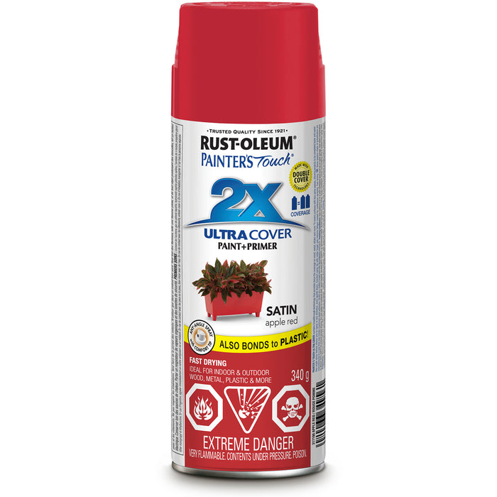 Painter's Touch® Ultra Cover Paint, Apple Red, Satin, Aerosol Can