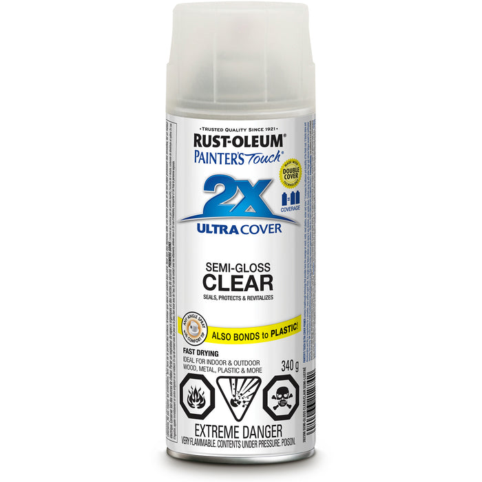 Painter's Touch® Ultra Cover Paint, Clear, Semi-Gloss, Aerosol Can