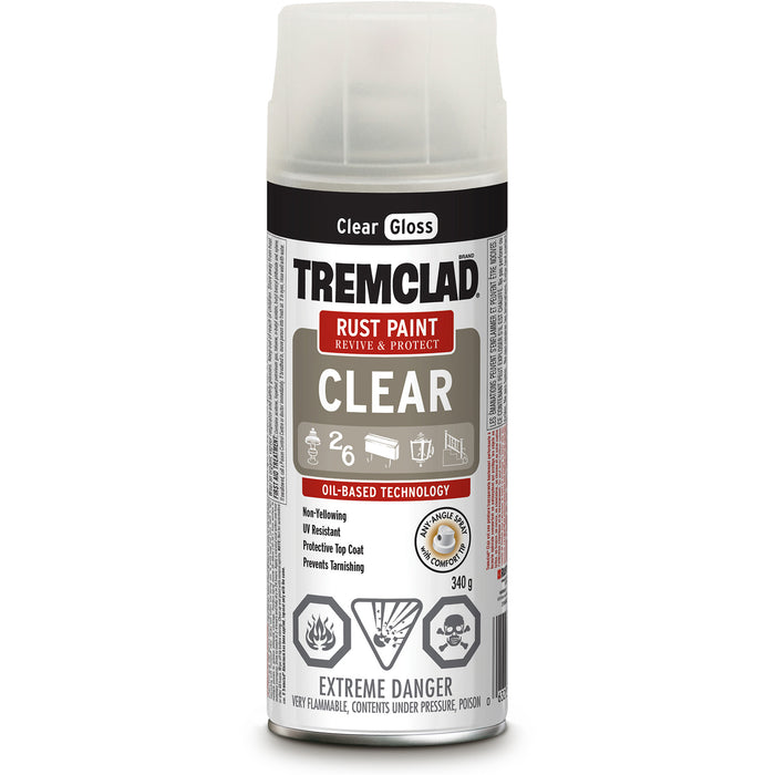 Tremclad® Oil Based Rust Paint, Clear, Gloss, Aerosol Can