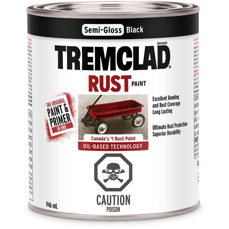 Peinture antirouille à l'huile Tremclad®, noir, semi-brillant, 946 ml, boîte
