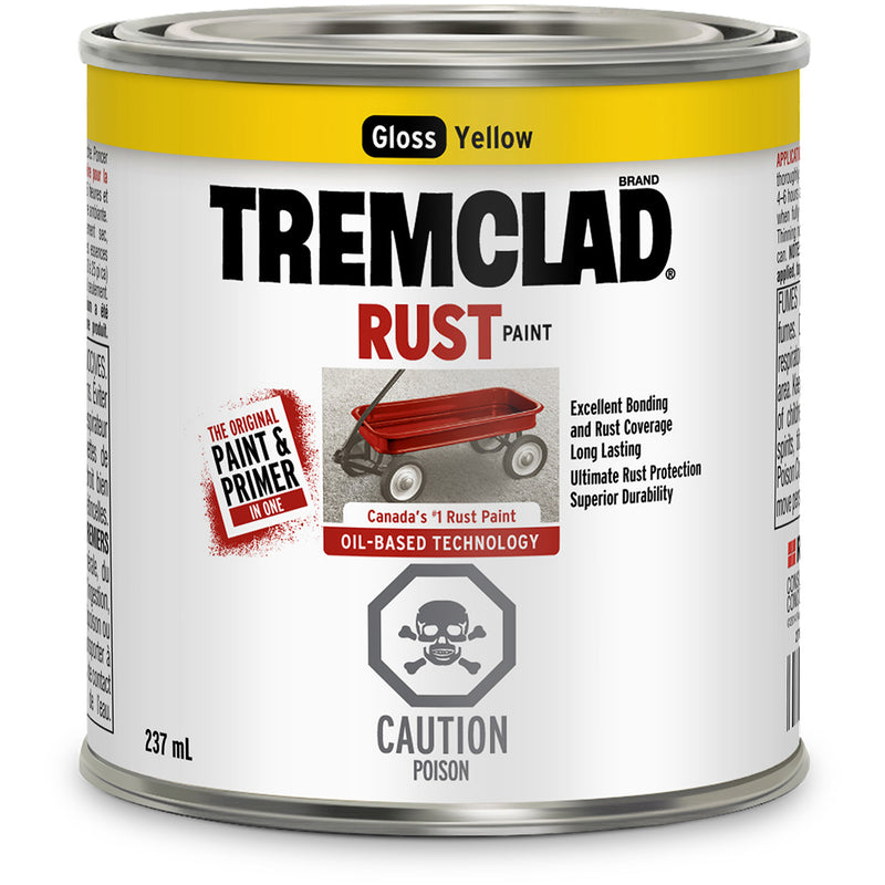 Tremclad® Oil Based Rust Paint, Yellow, Gloss, 237 ml, Can