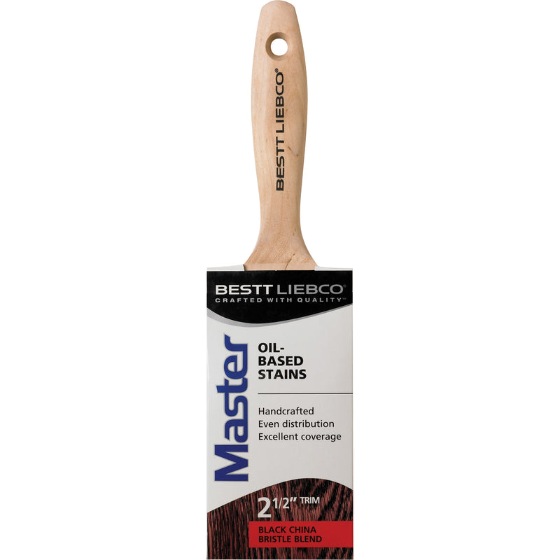 Master Oil-Based Stain Trim Brush, Black China, Wood Handle, 5/8" Width