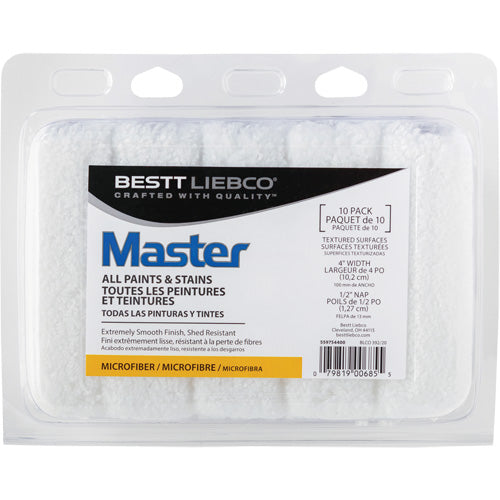 Master Microfiber Roller Cover, 13 mm (1/2") Nap, 101.6 mm (4") L