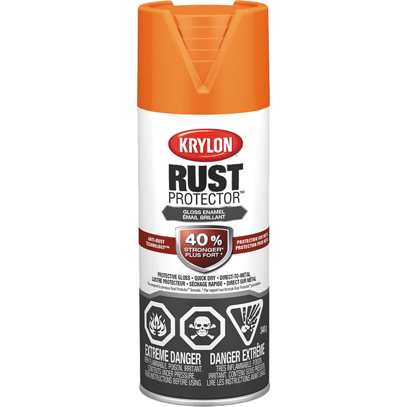 Rust Protector® Enamel Paint, Orange, Gloss, 12 oz., Aerosol Can