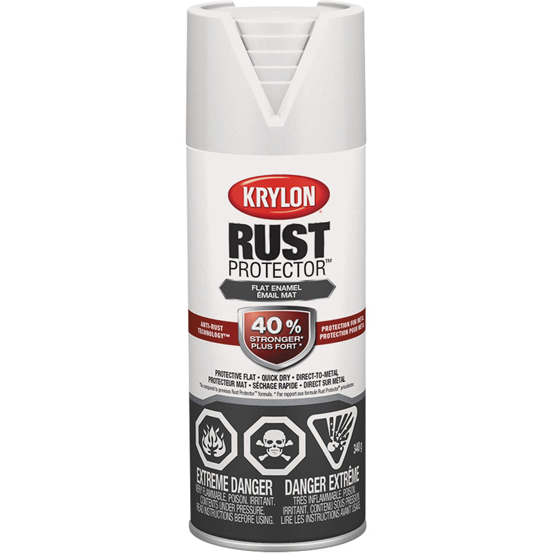 Rust Protector® Enamel Paint, White, Very Flat, 12 oz., Aerosol Can